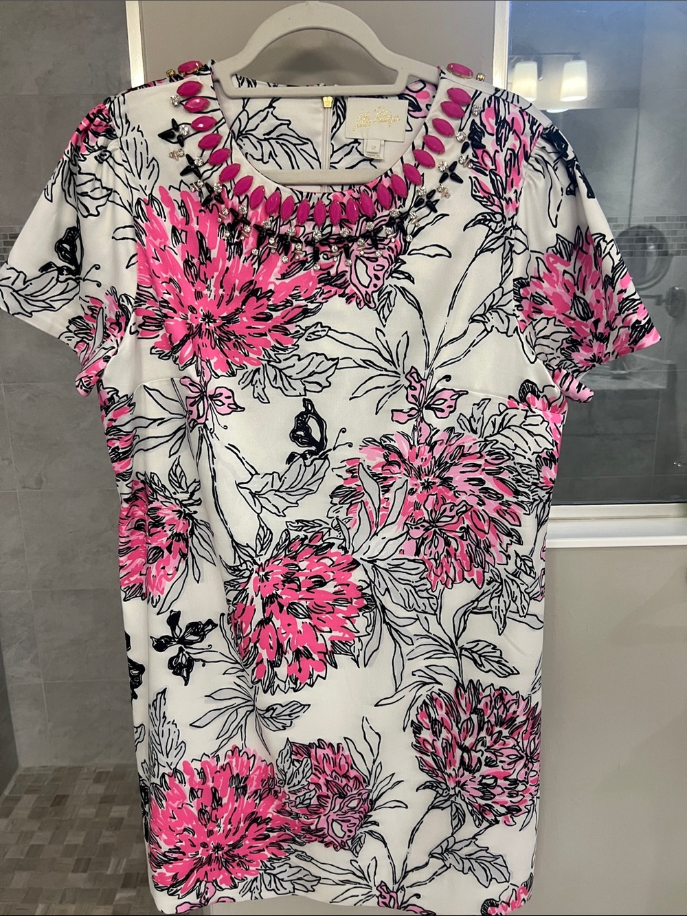 Lilly Pulitzer Embellished Pink Floral Mini Dress🦄